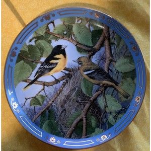 Danbury Mint Plate “Treetop Sunburst” From Winged Treasures - Goldfinches 1991